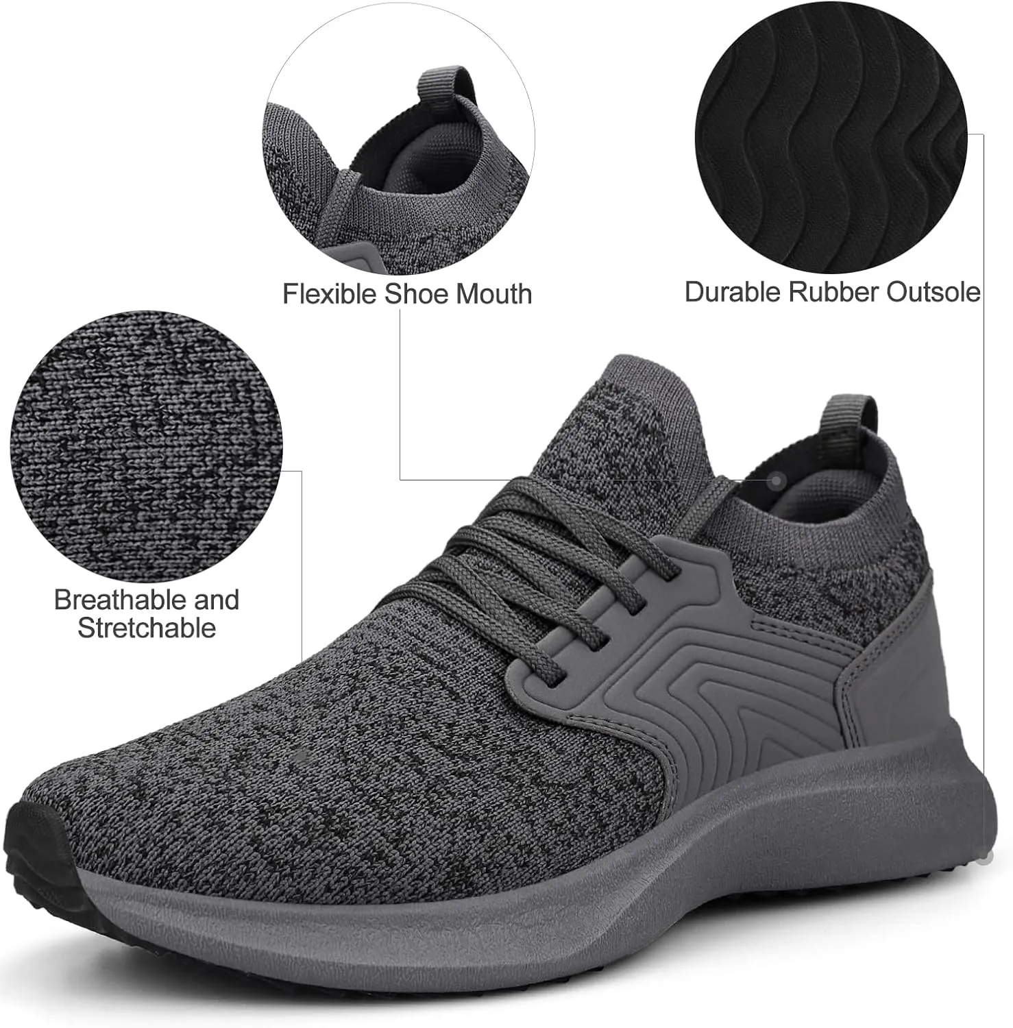 Abboos Womens Walking Shoes Lightweihgt Breathable Slip on Sneakers Athletic Gym Tennis Running Shoes