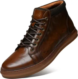 Arkbird Mens Leather Sneaker Fashion Classic Casual Chukka Ankle Boots for Men