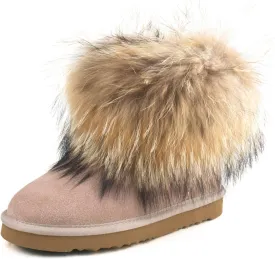 AUSLAND Women's Snow Boots Fur Boots Ankle Short 99251