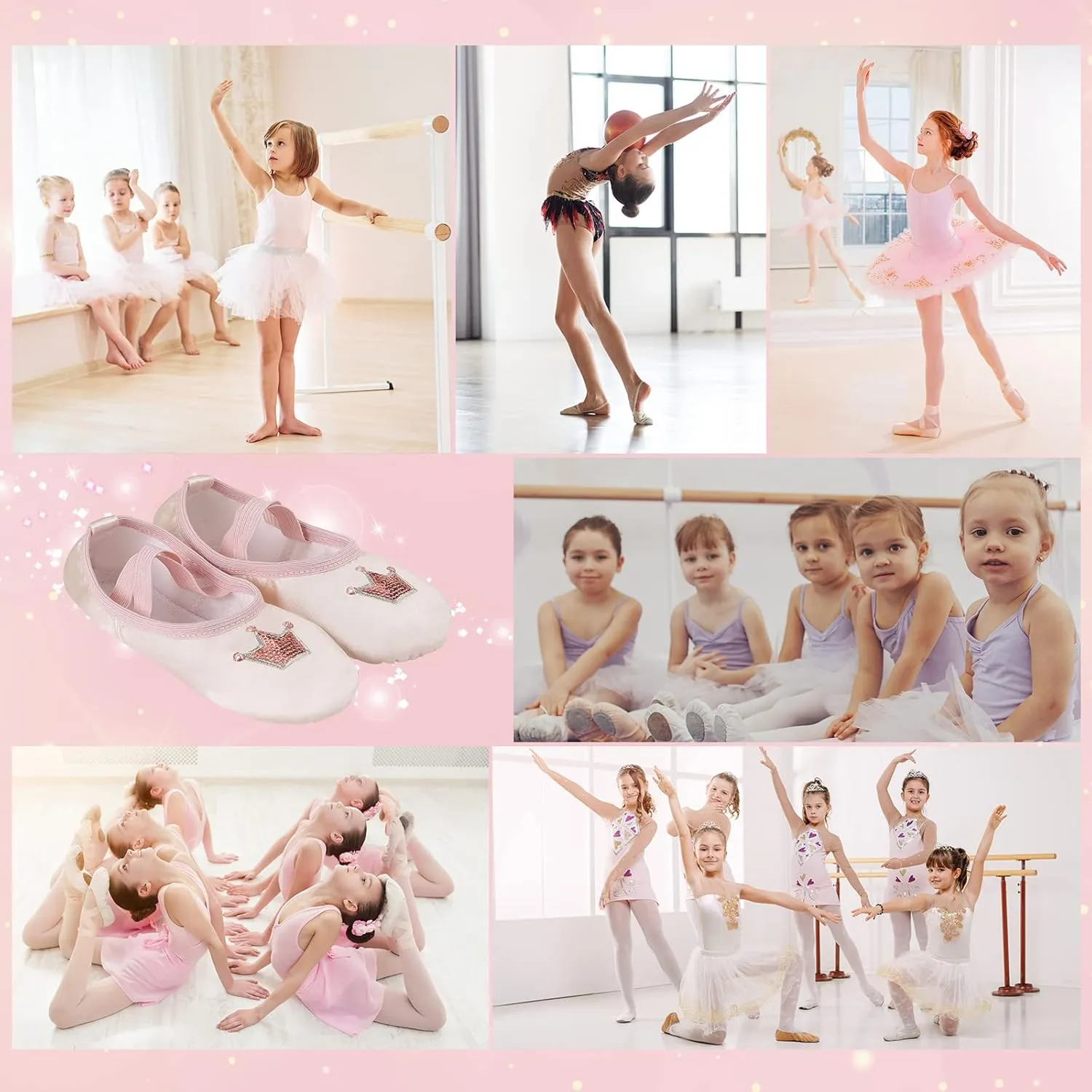 Ballet Shoes for Girls, Split Sole Toddler Ballet Shoes Satin Ballet Slippers for Girls Toddler/Little/Big Kid