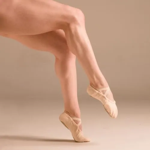 Ballet Shoes for Women, Men & Children, Durable Cotton Canvas, Adjustable Width, Split Sole, 6 Skin Tone Shades