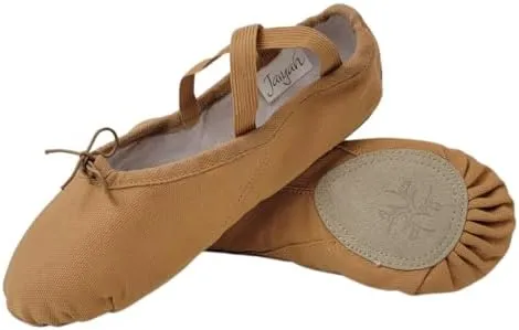 Ballet Shoes for Women, Men & Children, Durable Cotton Canvas, Adjustable Width, Split Sole, 6 Skin Tone Shades