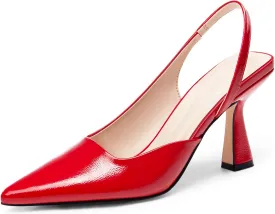 Coutgo Womens Slingback Stiletto High Heels Closed Pointed Toe Pumps DOrsay Sexy Office Dress Shoes