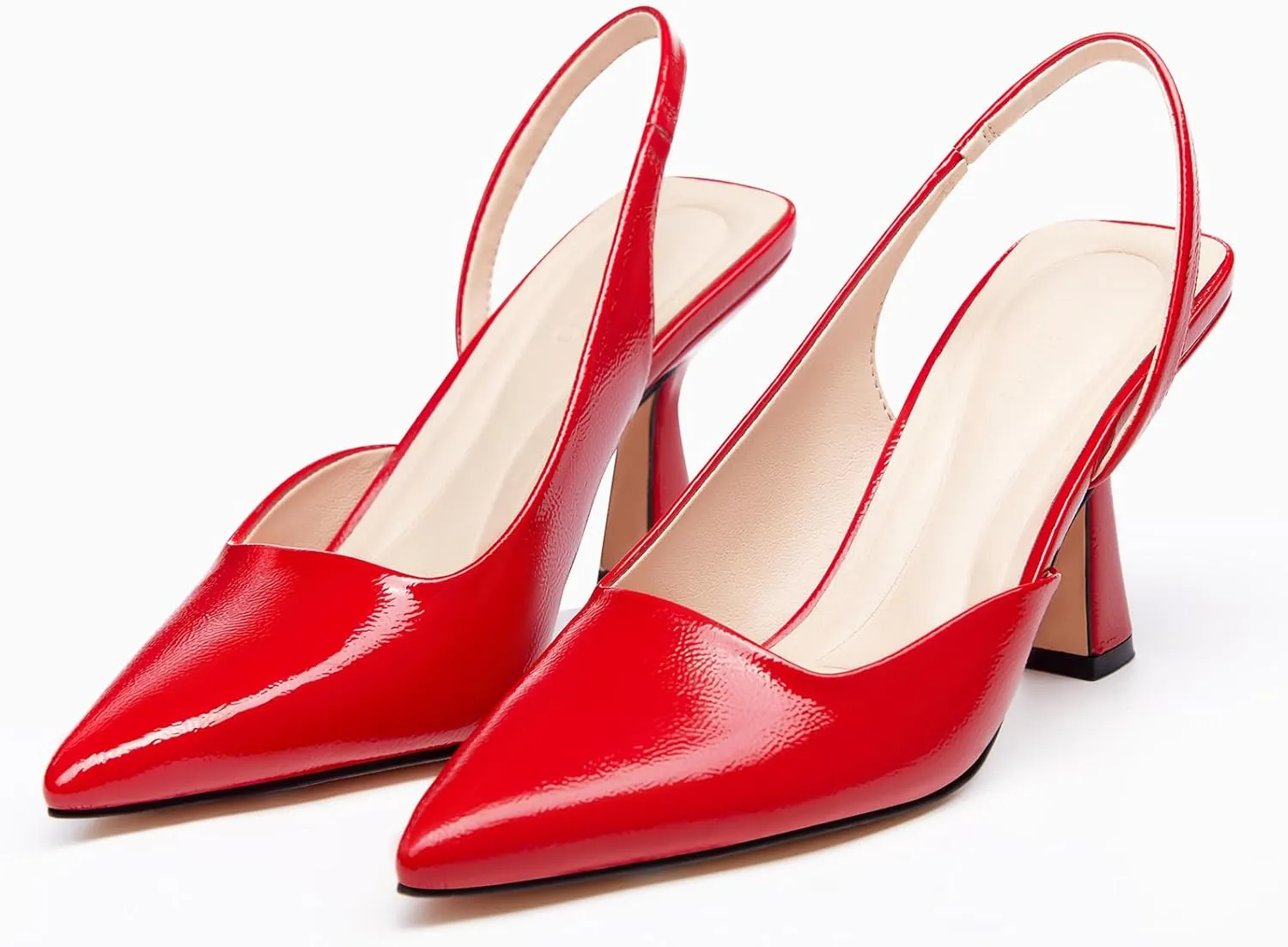 Coutgo Womens Slingback Stiletto High Heels Closed Pointed Toe Pumps DOrsay Sexy Office Dress Shoes