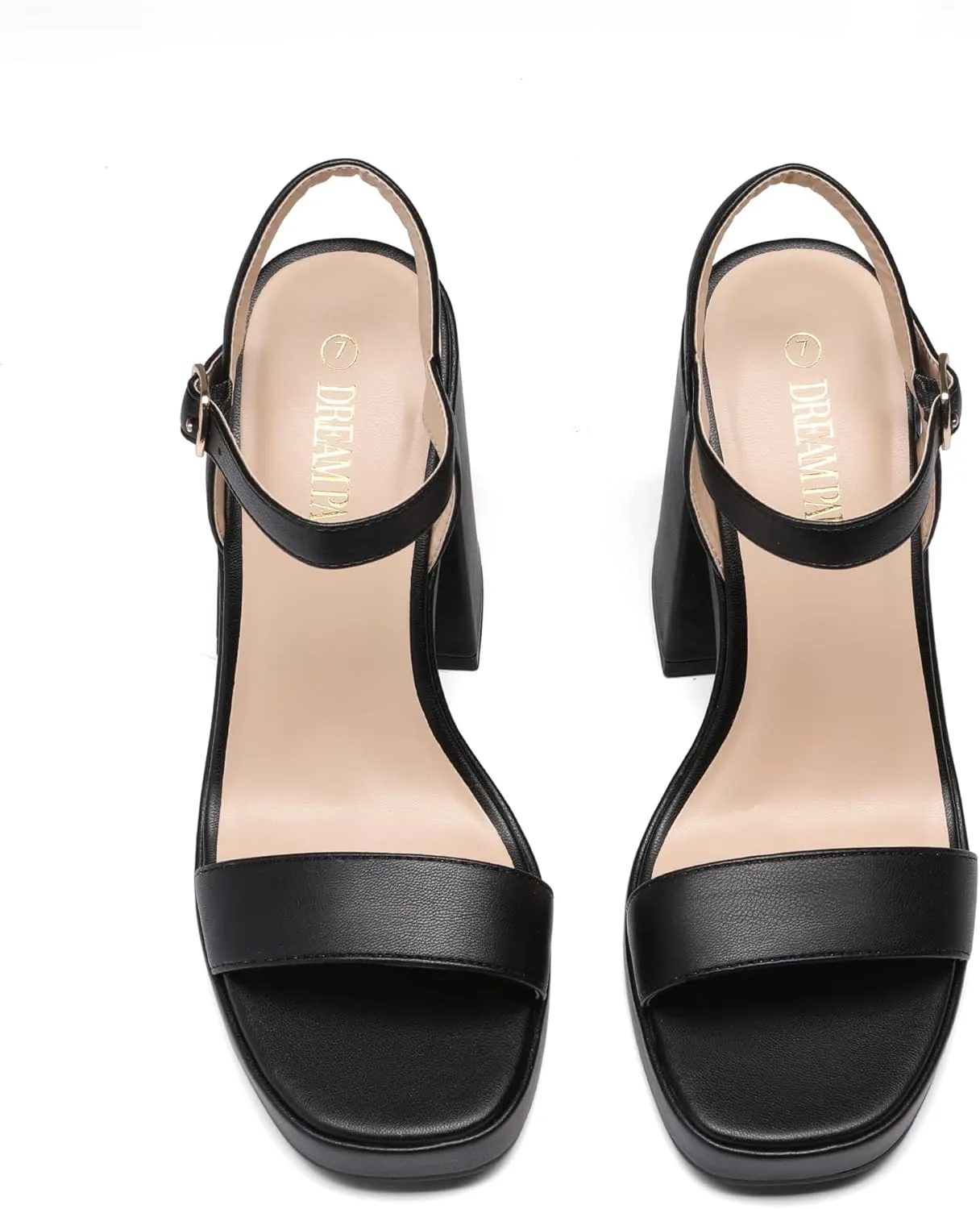 DREAM PAIRS Heels for Women Block Chunky Platform High Heels Open Toe GISELLE Fashion Wedding Party Evening Prom Dance Ankle Strap Dress Pump Sandals Shoes