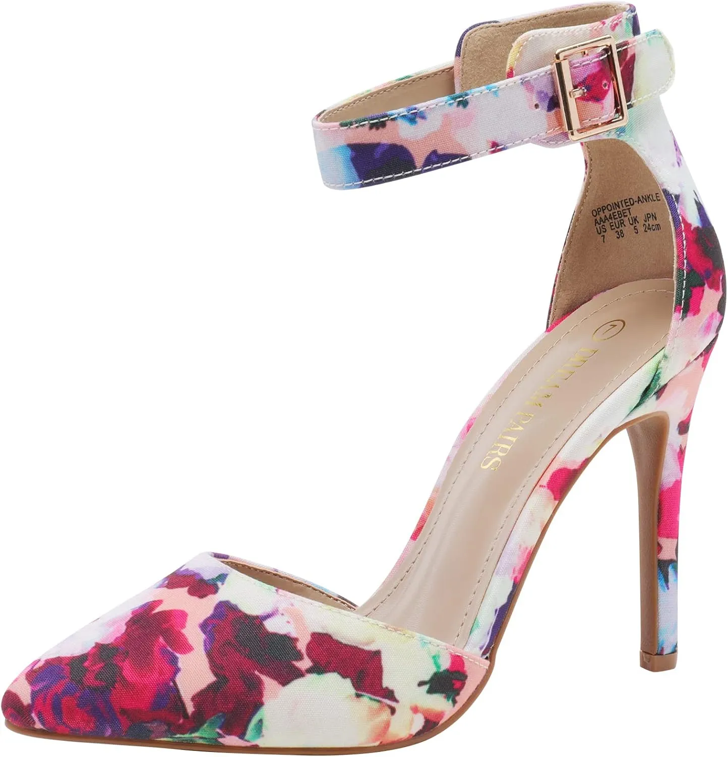 DREAM PAIRS Oppointed-Ankle Women's Pointed Toe Ankle Strap D'Orsay High Heel Stiletto Pumps Shoes