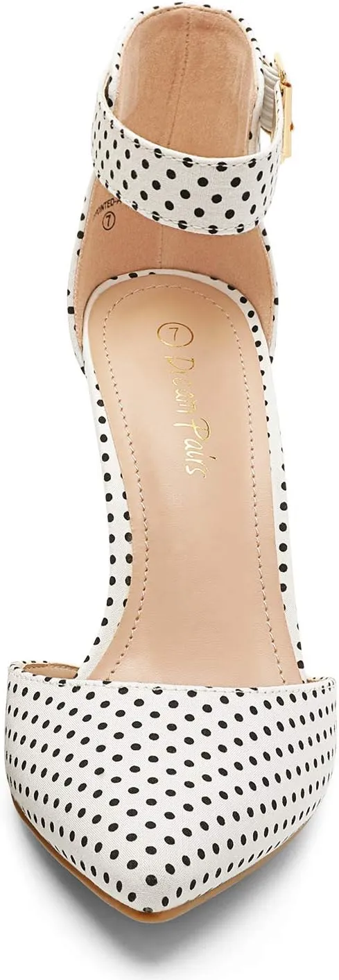 DREAM PAIRS Oppointed-Ankle Women's Pointed Toe Ankle Strap D'Orsay High Heel Stiletto Pumps Shoes