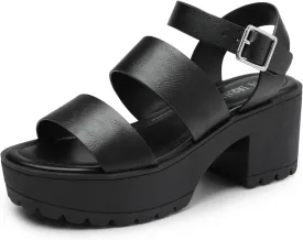DREAM PAIRS Platform Heels for Women Lightweight Chunky Open Toe Stylish Comfortable Fisherman Sandals with Adjustable Ankle Strap