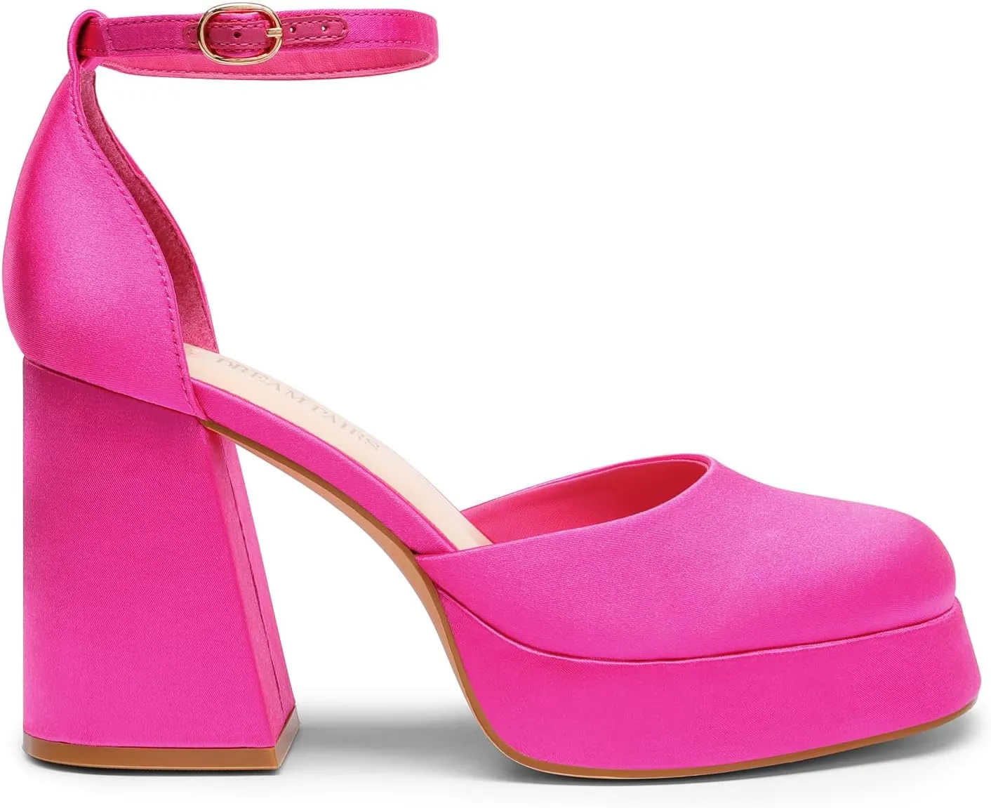 DREAM PAIRS Women's Chunky Platform High Heels Closed Toe Block Ankle Strap Dress Wedding Party Pumps Shoes