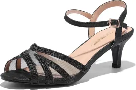 DREAM PAIRS Women's Nina Low Heel Pump Sandals