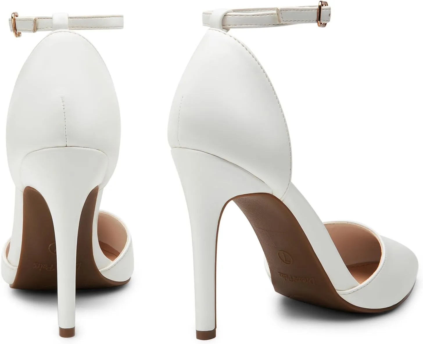 DREAM PAIRS Women's Oppointed-Lacey Pointed Toe Ankle Strap High Heel Stiletto Pumps Wedding Dress Shoes