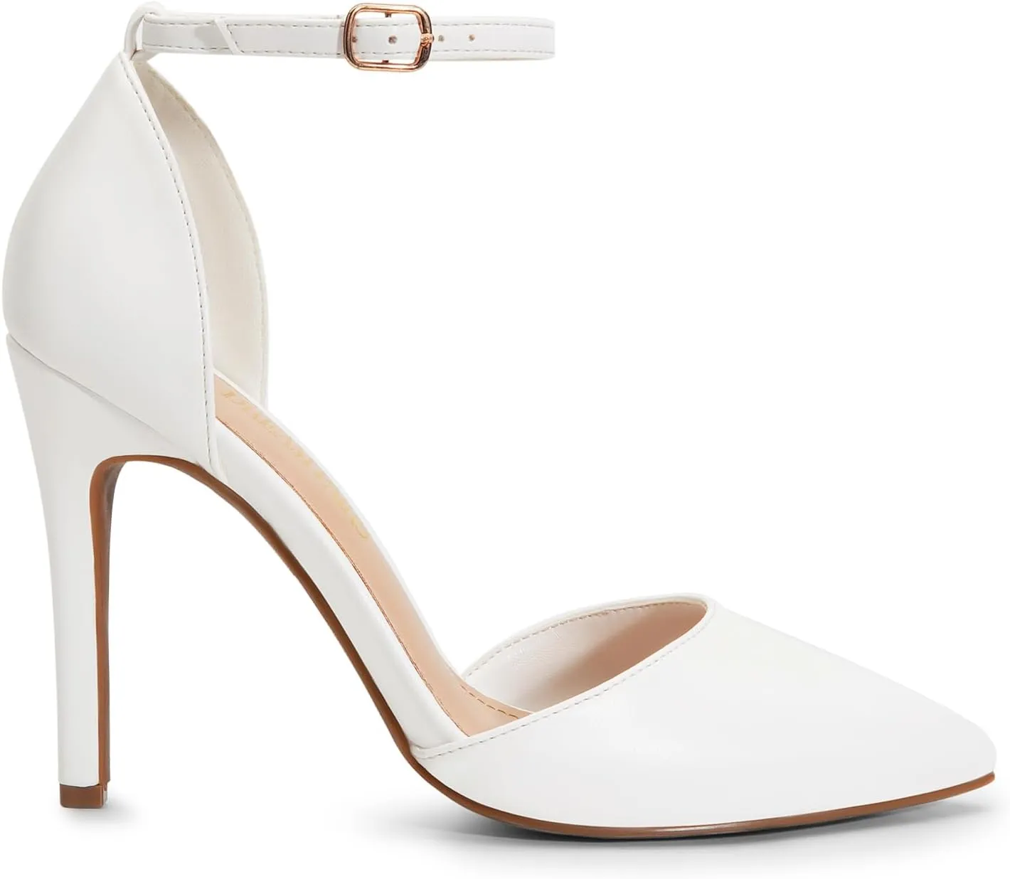 DREAM PAIRS Women's Oppointed-Lacey Pointed Toe Ankle Strap High Heel Stiletto Pumps Wedding Dress Shoes