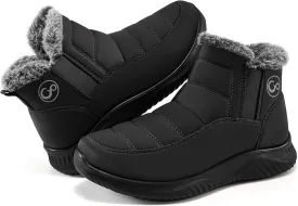 Ecetana Womens Snow Boots Winter Shoes: Ankle Booties Warm Fur Lined Waterproof Non-Slip Boots for Women