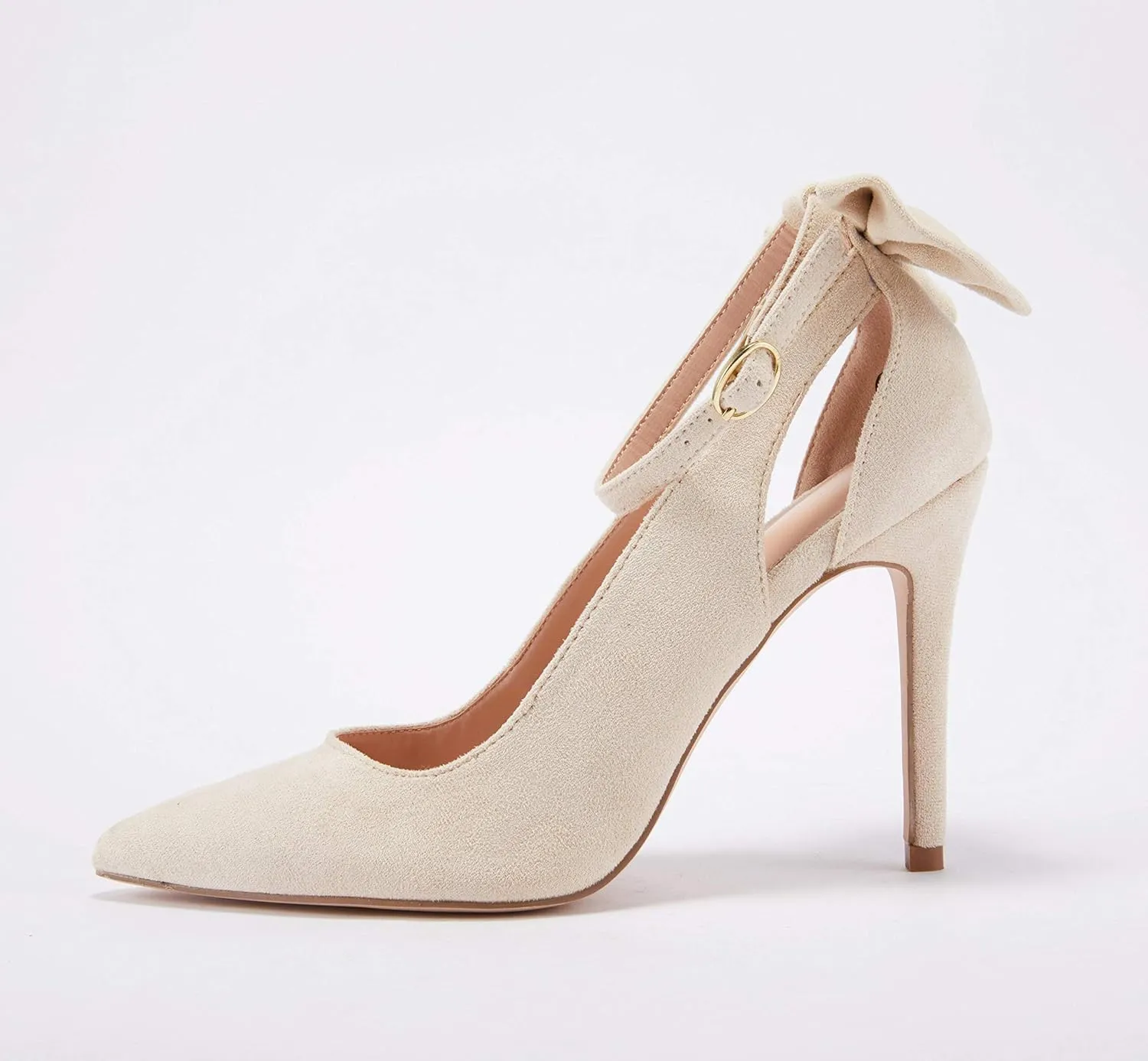 Fashare Womens High Heels Bow Tie Back Sexy Stiletto Ankle Strap Wedding Dress Pumps Shoes