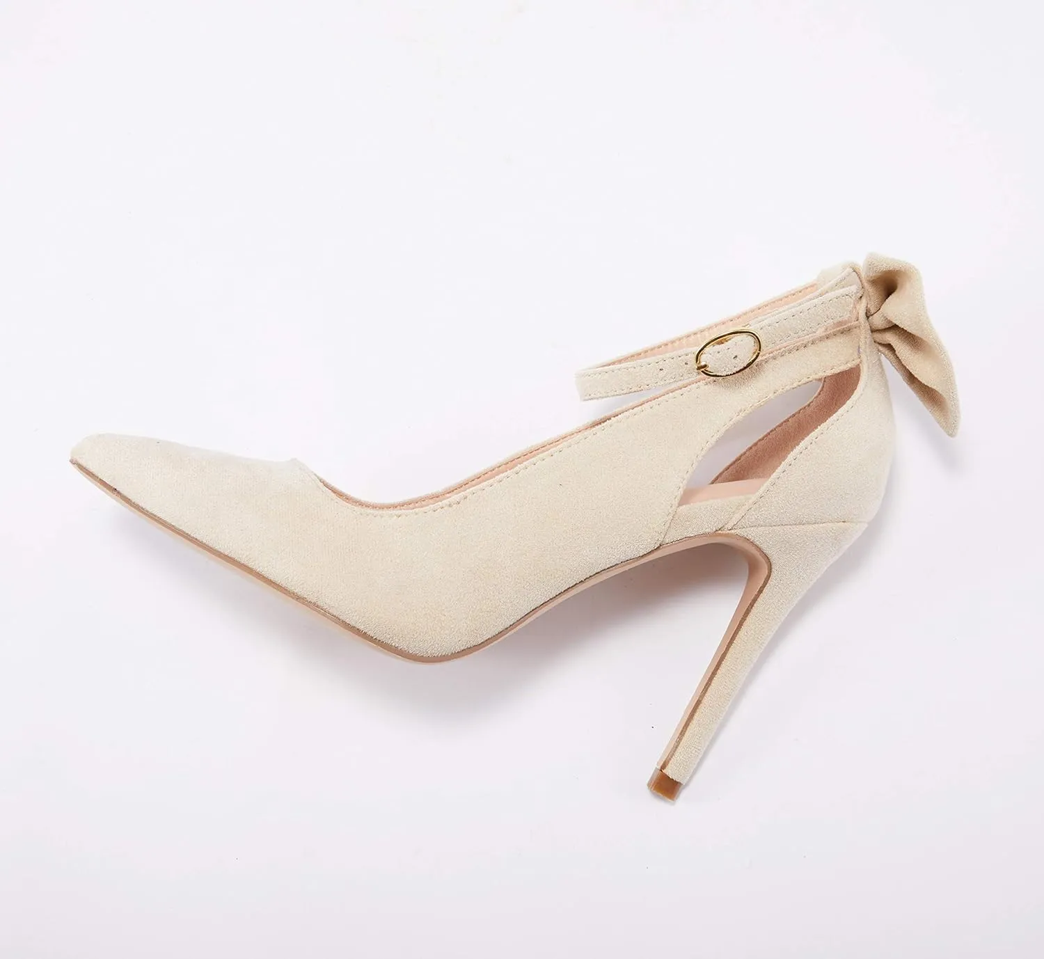 Fashare Womens High Heels Bow Tie Back Sexy Stiletto Ankle Strap Wedding Dress Pumps Shoes