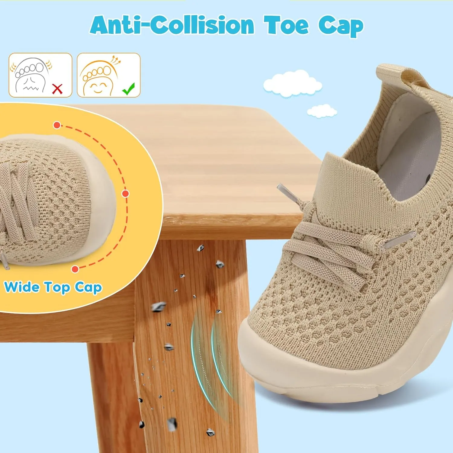FEETCITY Toddler Sneakers Toddler Walking Shoes Boys Girls Toddler Tennis Shoes Lightweight Brethable Kids Slip On Shoes