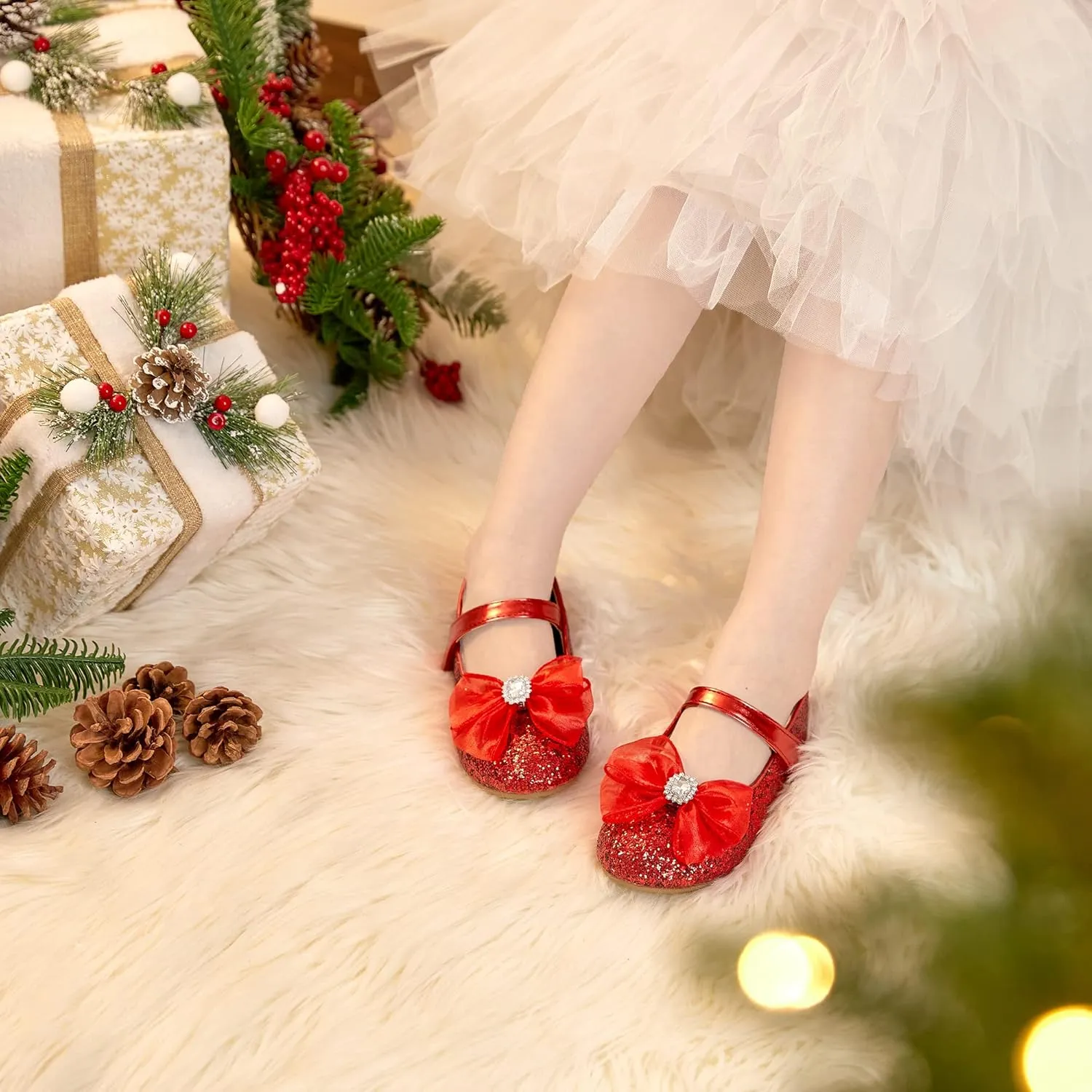 Felix & Flora Toddler Girls Dress Shoes - Little Girl Ballet Mary Jane Flats Party School Wedding