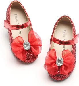 Felix & Flora Toddler Girls Dress Shoes - Little Girl Ballet Mary Jane Flats Party School Wedding