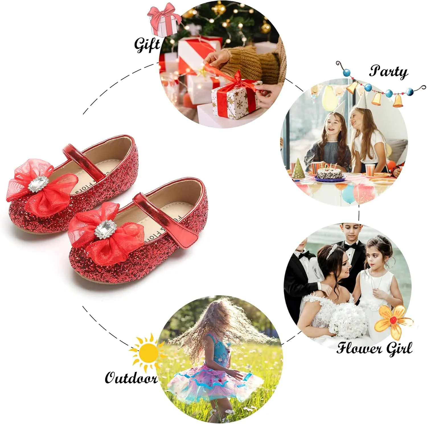 Felix & Flora Toddler Girls Dress Shoes - Little Girl Ballet Mary Jane Flats Party School Wedding