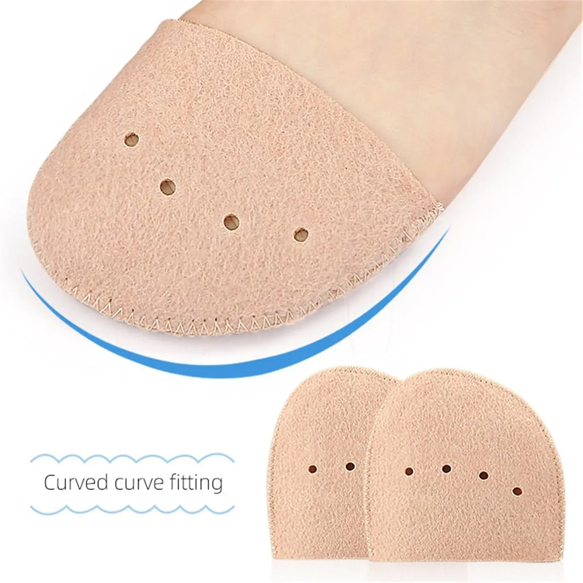 Felt Ballet Dance Toe Pads, 2 Pairs Breathable Ballet Dance Pointe Shoe Socks Pad Toe Cap, Soft Toe Pouches Pad Toes Protectors Ballet Shoe Toe Covers for Men Women Jazz Gymnastic Ballet Dance (L)