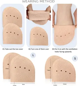 Felt Ballet Dance Toe Pads, 2 Pairs Breathable Ballet Dance Pointe Shoe Socks Pad Toe Cap, Soft Toe Pouches Pad Toes Protectors Ballet Shoe Toe Covers for Men Women Jazz Gymnastic Ballet Dance (L)