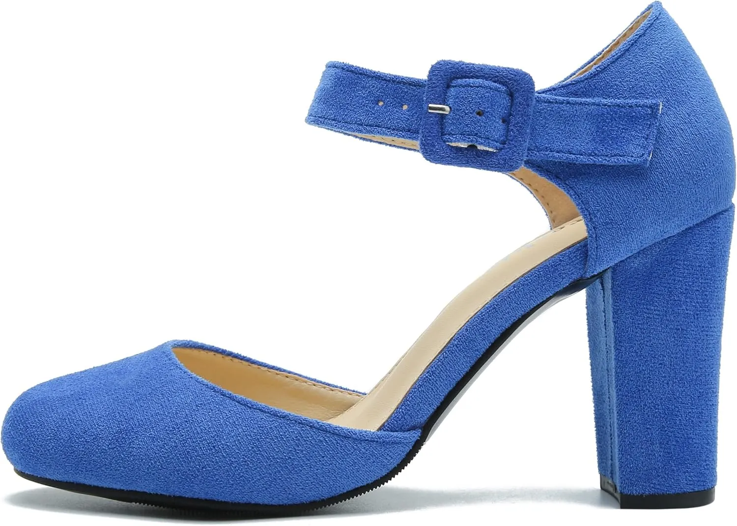 fereshte Women's High Heel Closed Toe Chunky Wedding Pumps Mary Jane Shoes