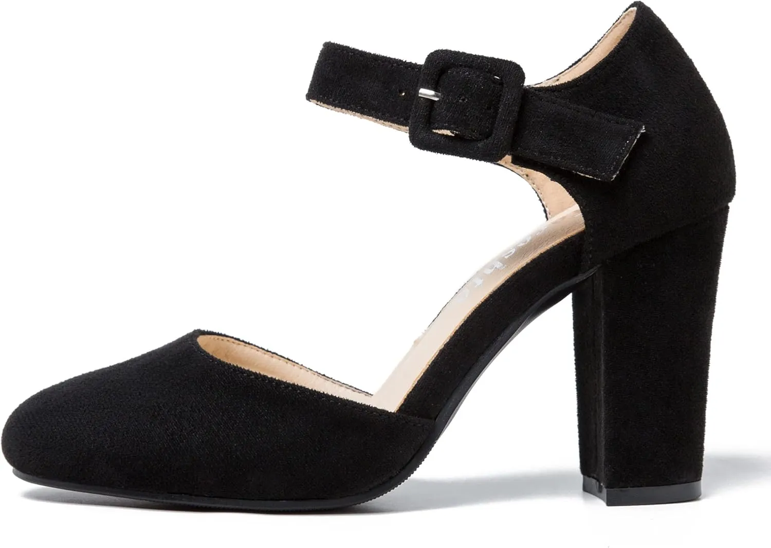 fereshte Women's High Heel Closed Toe Chunky Wedding Pumps Mary Jane Shoes