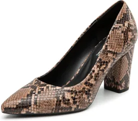 Heel The World Women's High Chunky Block Closed Toe Heels,Slip On Pointed Toe Work Dress Office Wedding Party Pumps Shoes