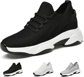 Hidden Height Fashion Sneakers, Men's Breathable Increase 3.14 in /8 cm Elevator Mesh Shoes