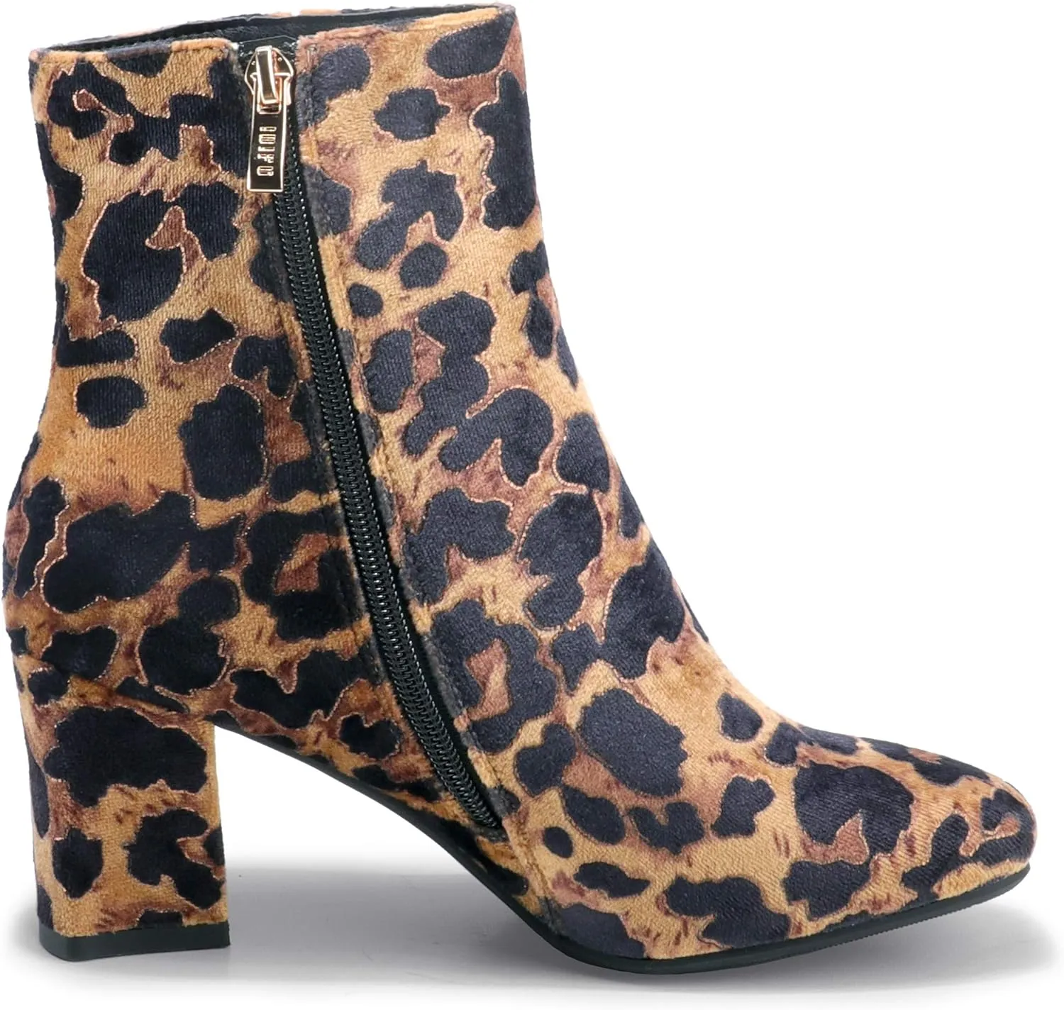 IDIFU Women's Aliza Fashion Square Toe Short Boots Side Zipper Low Block Heel Ankle Booties