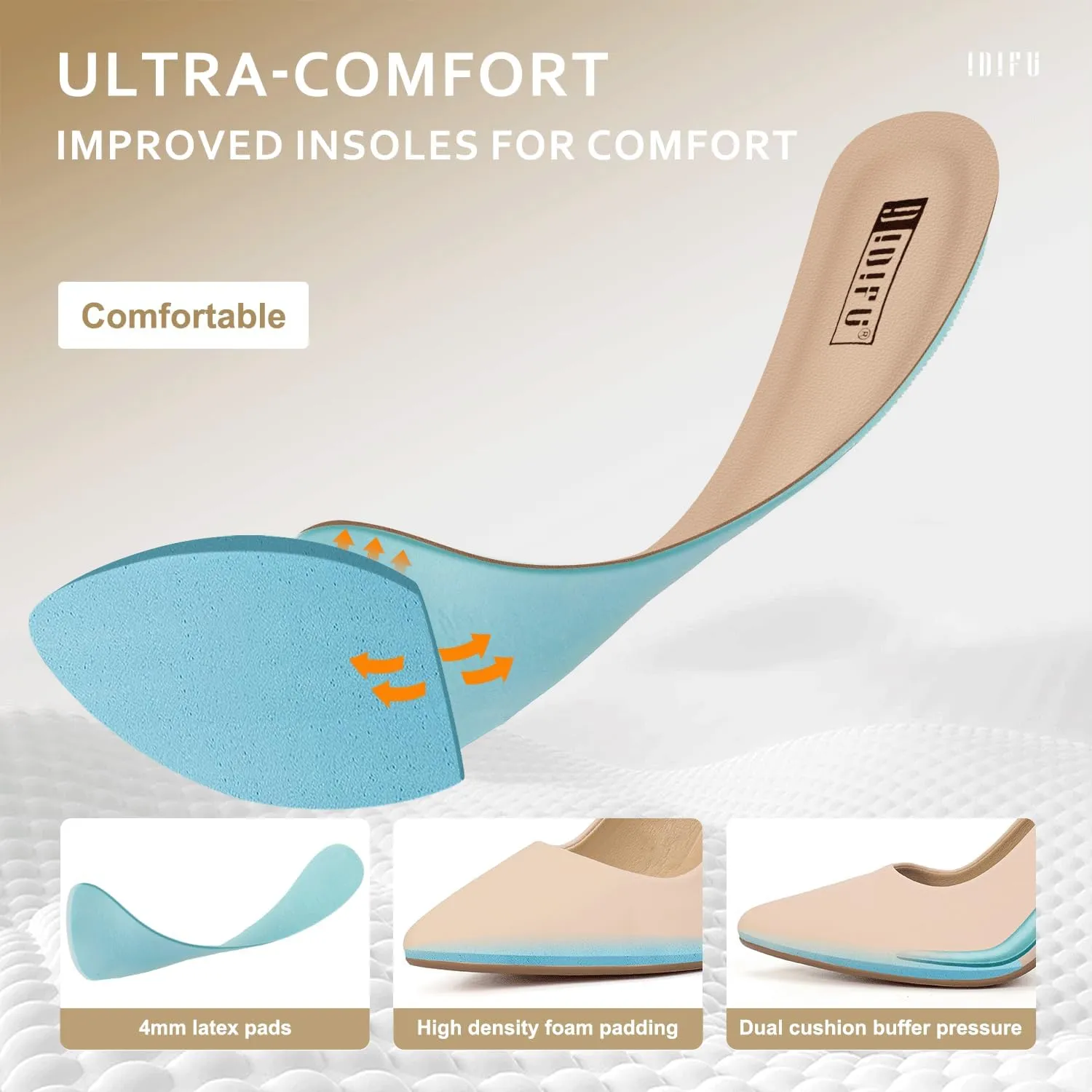 IDIFU Women's IN4 Classic Pointed Toe High Heels Pumps Wedding Dress Office Shoes