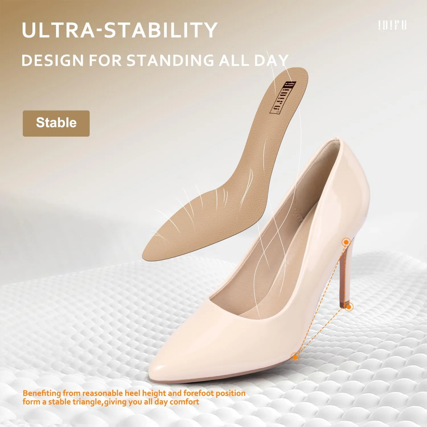 IDIFU Women's IN4 Classic Pointed Toe High Heels Pumps Wedding Dress Office Shoes