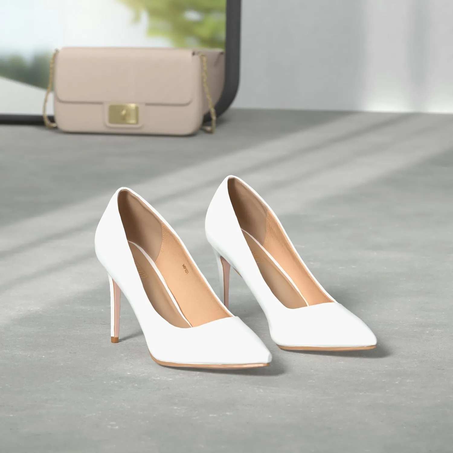 IDIFU Women's IN4 Classic Pointed Toe High Heels Pumps Wedding Dress Office Shoes