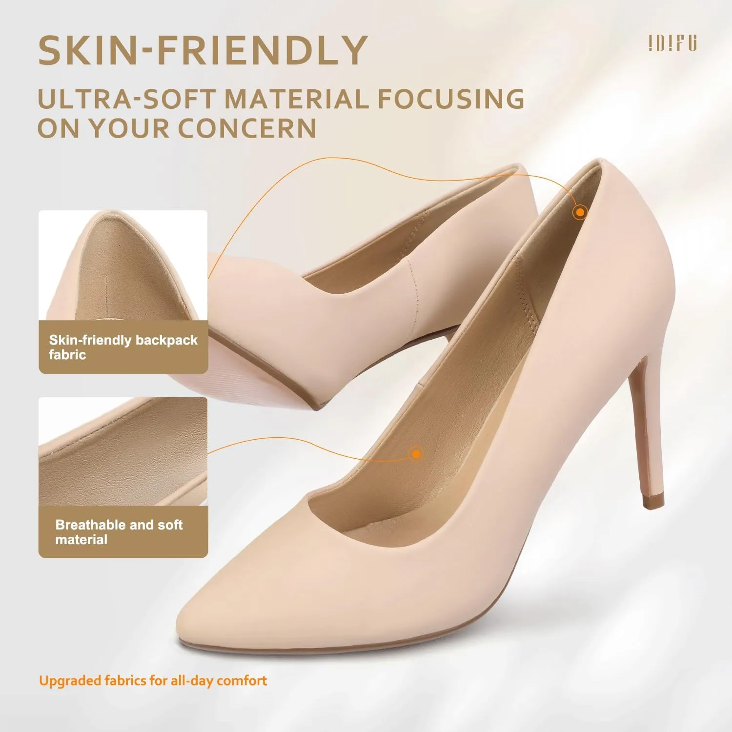 IDIFU Women's IN4 Classic Pointed Toe High Heels Pumps Wedding Dress Office Shoes