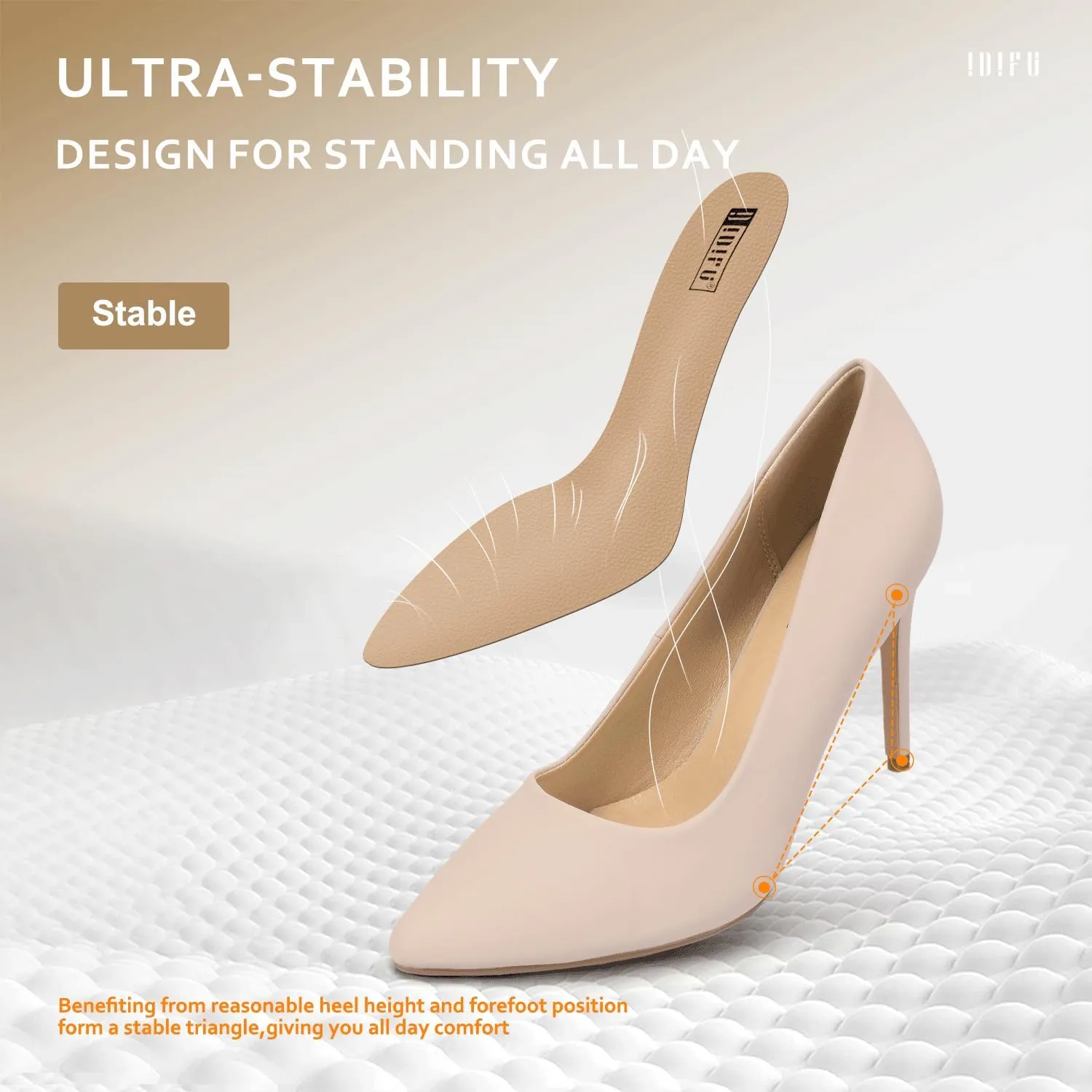 IDIFU Women's IN4 Classic Pointed Toe High Heels Pumps Wedding Dress Office Shoes