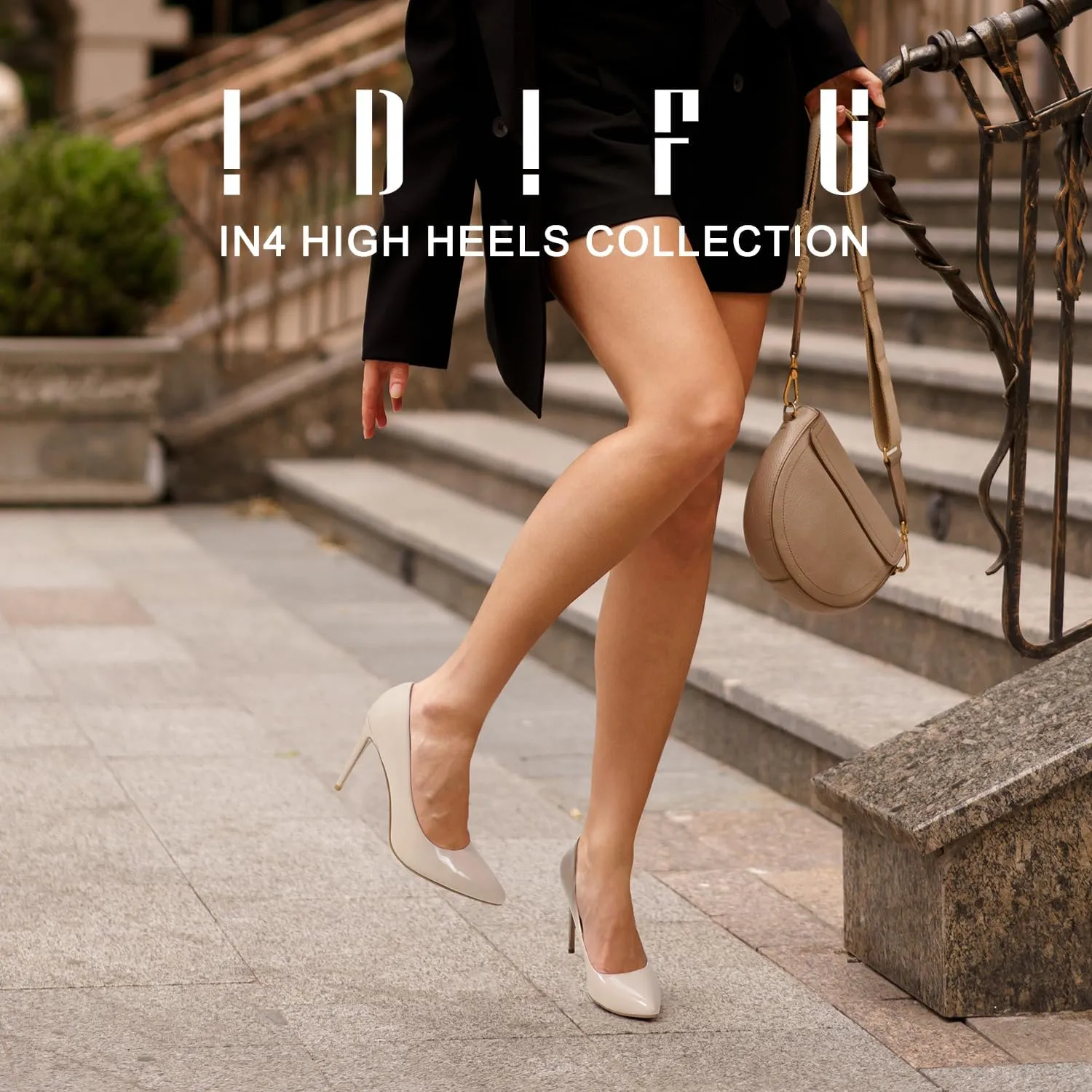 IDIFU Women's IN4 Classic Pointed Toe High Heels Pumps Wedding Dress Office Shoes