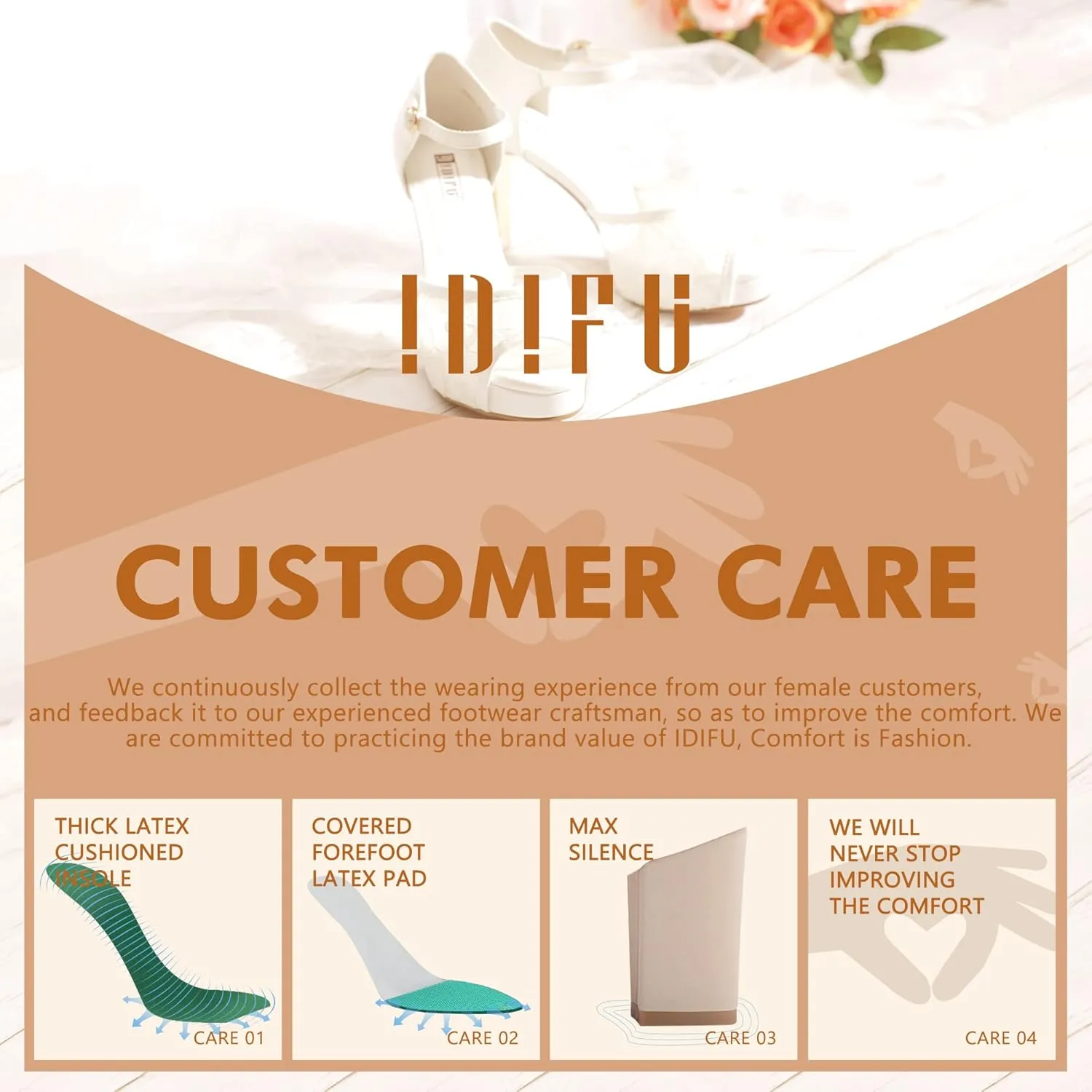 IDIFU Women's IN4 Mary Platform Chunky High Heels Sandals Peep Toe Dress Wedding Bridal Shoes For Women Bride Bridesmaid
