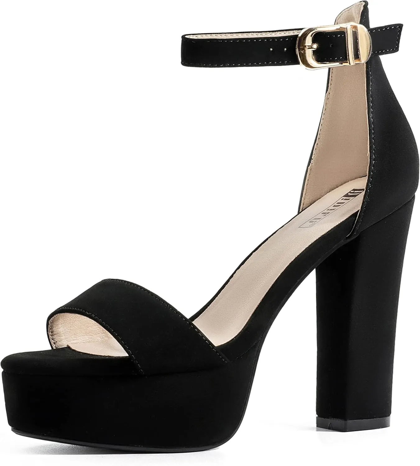 IDIFU Women's Platform Chunky High Heel Sexy Sandals Ankle Strap Open Toe Heeled Shoes for Wedding Party Evening