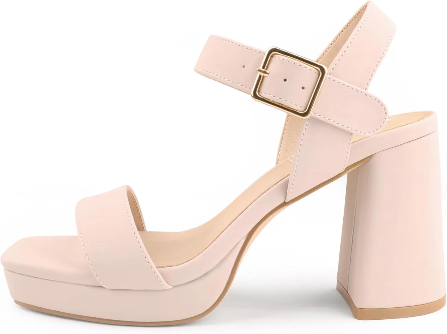 JOY IN LOVE Women's Chunky Platform High Heels Ankle Strap Block Heel Sandals
