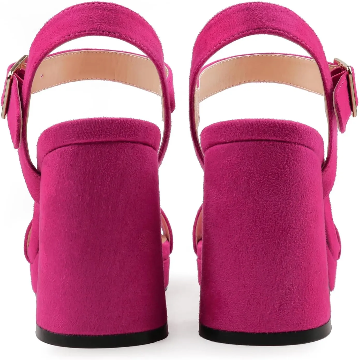 JOY IN LOVE Women's Chunky Platform High Heels Ankle Strap Block Heel Sandals