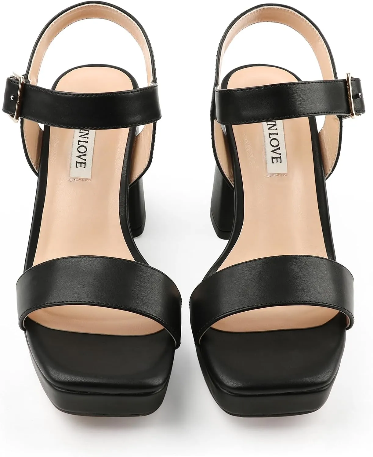 JOY IN LOVE Women's Chunky Platform High Heels Ankle Strap Block Heel Sandals