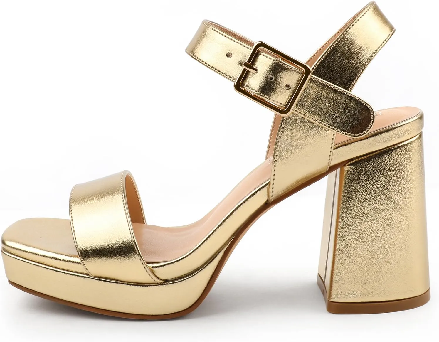 JOY IN LOVE Women's Chunky Platform High Heels Ankle Strap Block Heel Sandals