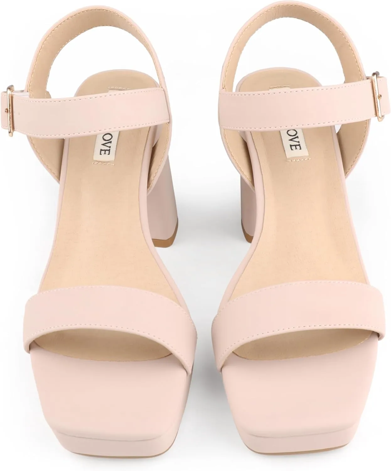 JOY IN LOVE Women's Chunky Platform High Heels Ankle Strap Block Heel Sandals