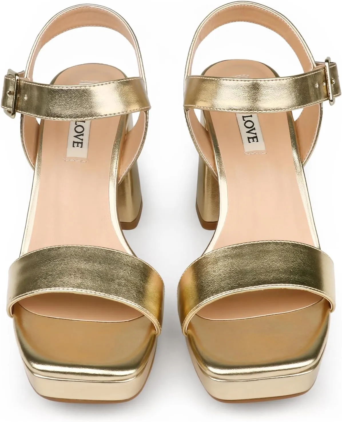 JOY IN LOVE Women's Chunky Platform High Heels Ankle Strap Block Heel Sandals