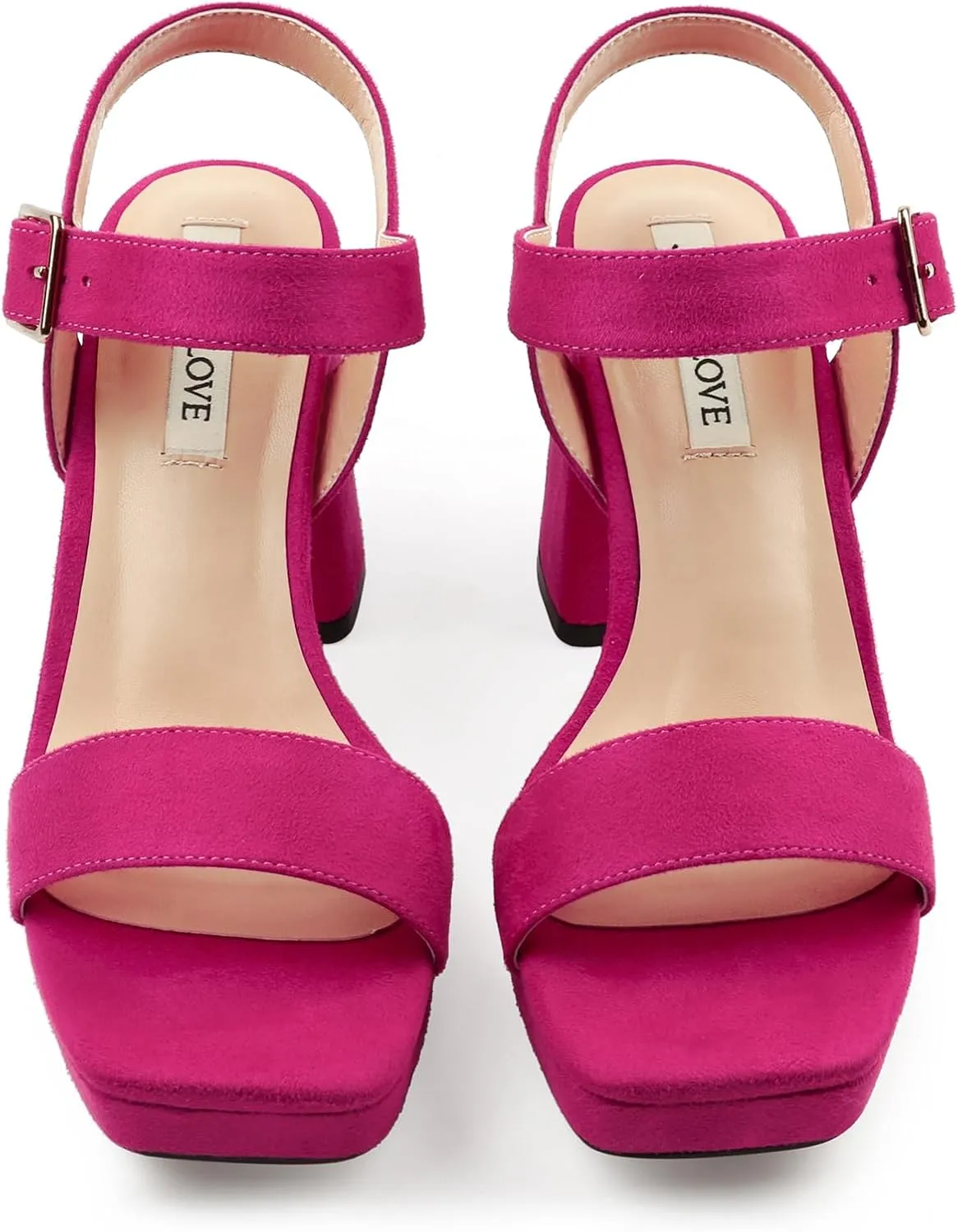 JOY IN LOVE Women's Chunky Platform High Heels Ankle Strap Block Heel Sandals
