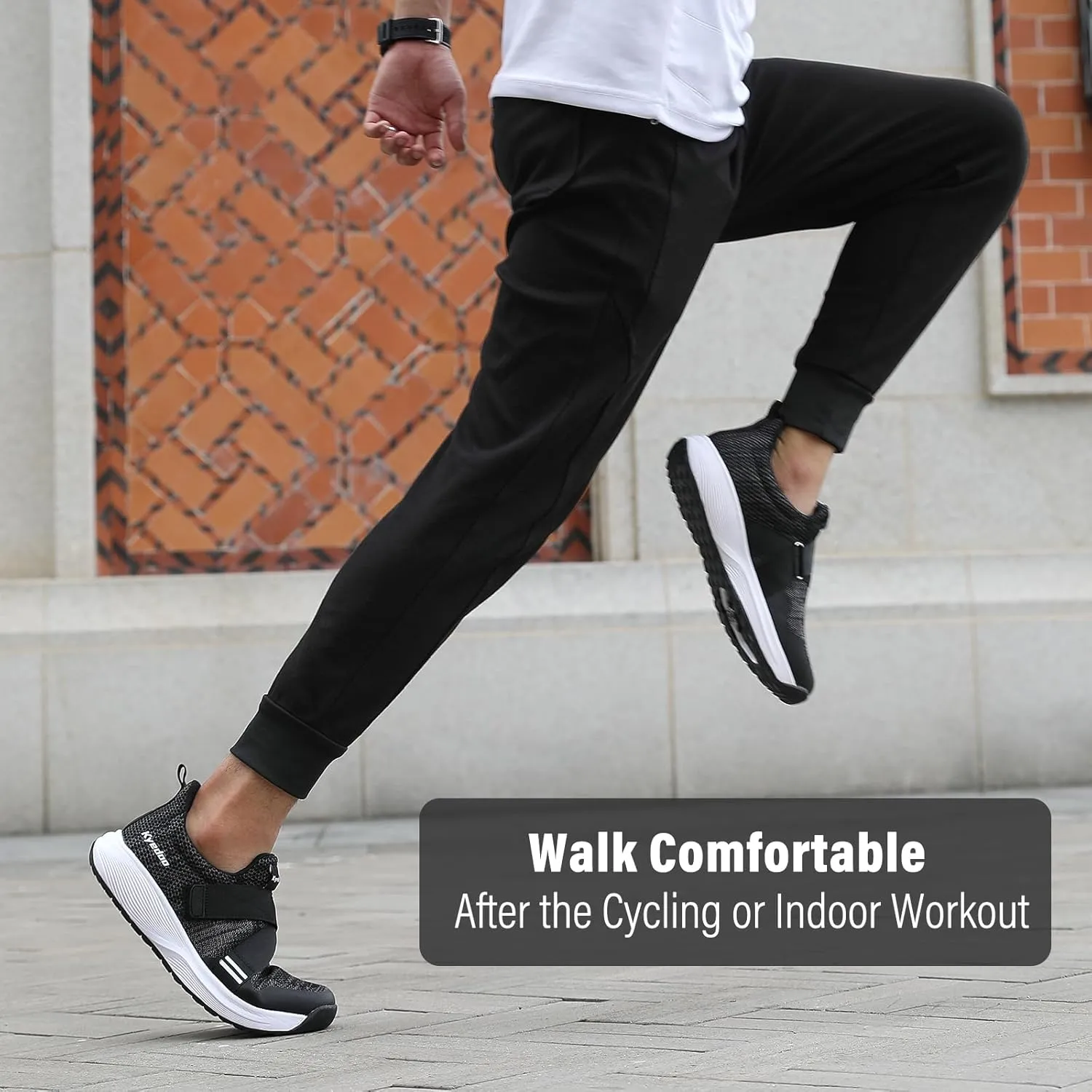 Kyedoo Mens Indoor Cycling Shoes Compatible with SPD Cleats, Comfortable Walkable Bike Shoes, Cleats Included