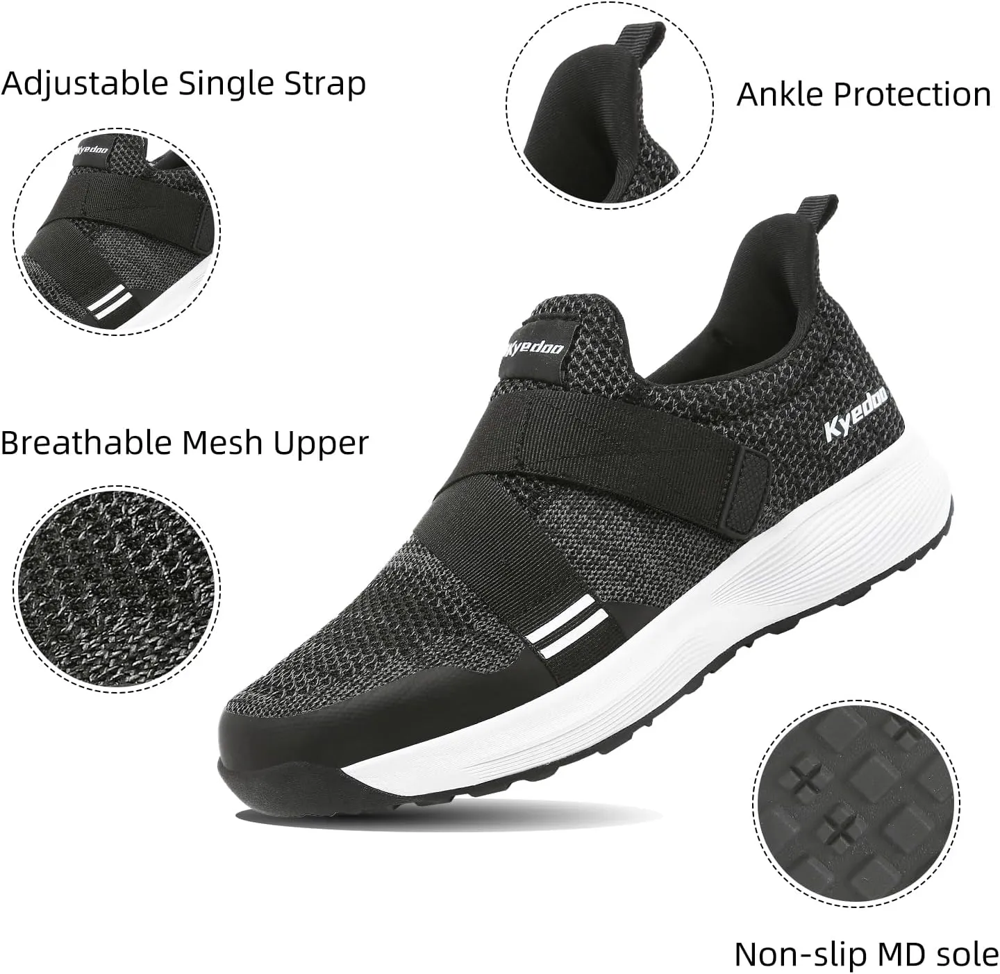 Kyedoo Mens Indoor Cycling Shoes Compatible with SPD Cleats, Comfortable Walkable Bike Shoes, Cleats Included