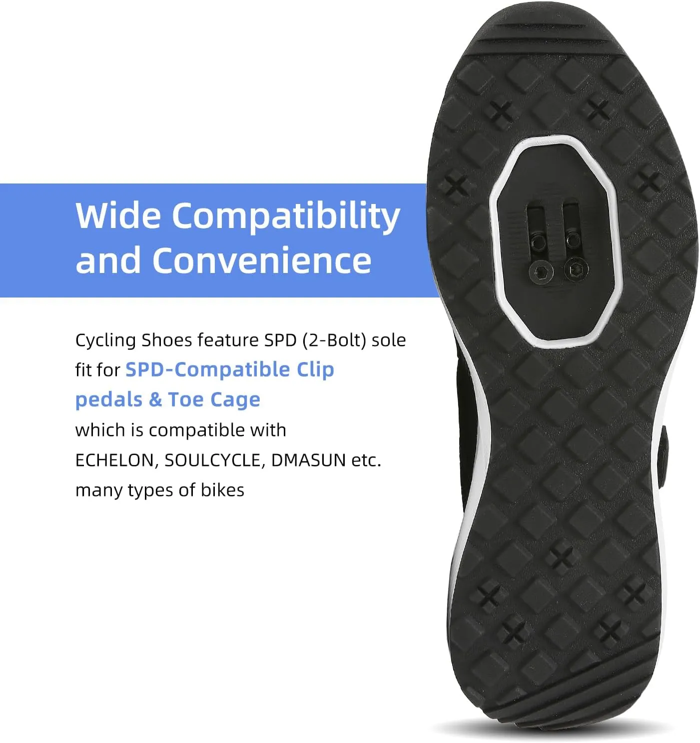 Kyedoo Mens Indoor Cycling Shoes Compatible with SPD Cleats, Comfortable Walkable Bike Shoes, Cleats Included