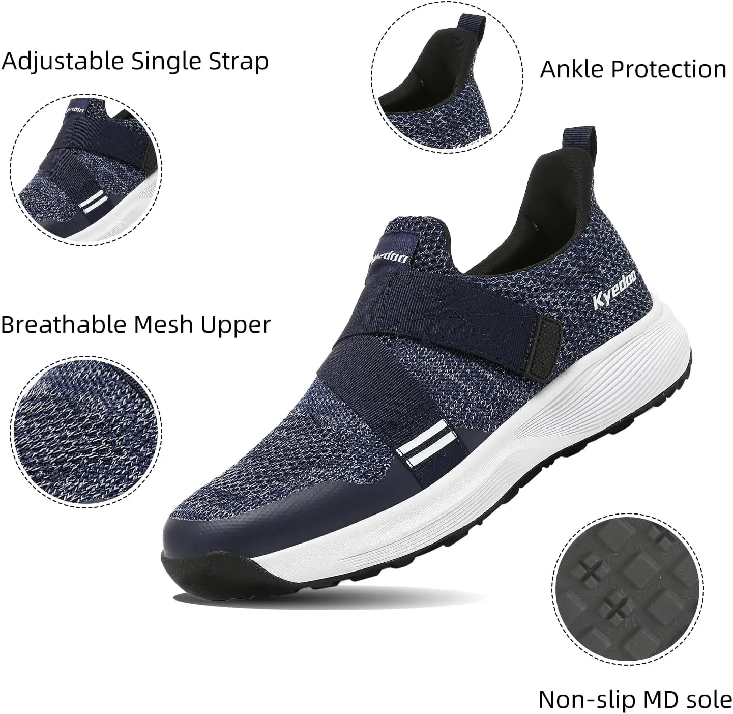 Kyedoo Mens Indoor Cycling Shoes Compatible with SPD Cleats, Comfortable Walkable Bike Shoes, Cleats Included
