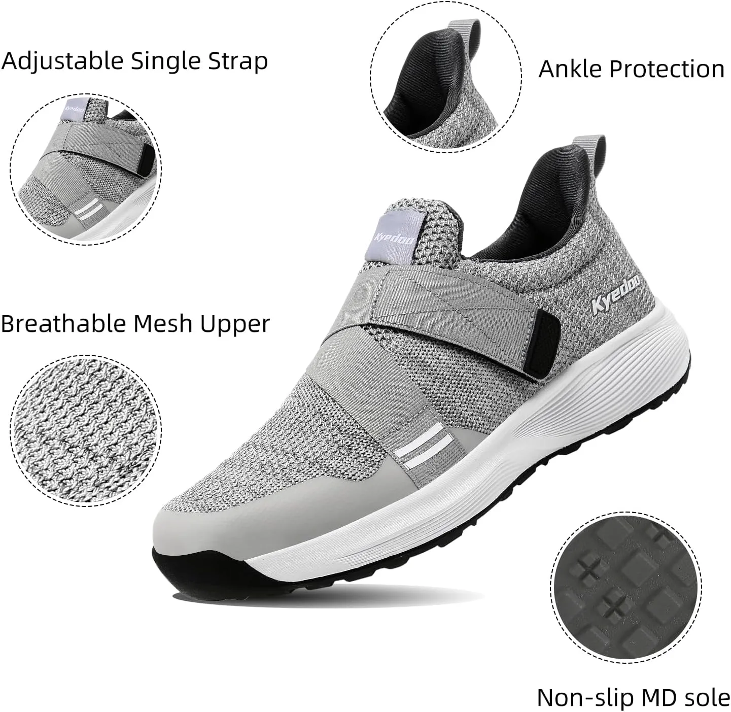 Kyedoo Mens Indoor Cycling Shoes Compatible with SPD Cleats, Comfortable Walkable Bike Shoes, Cleats Included
